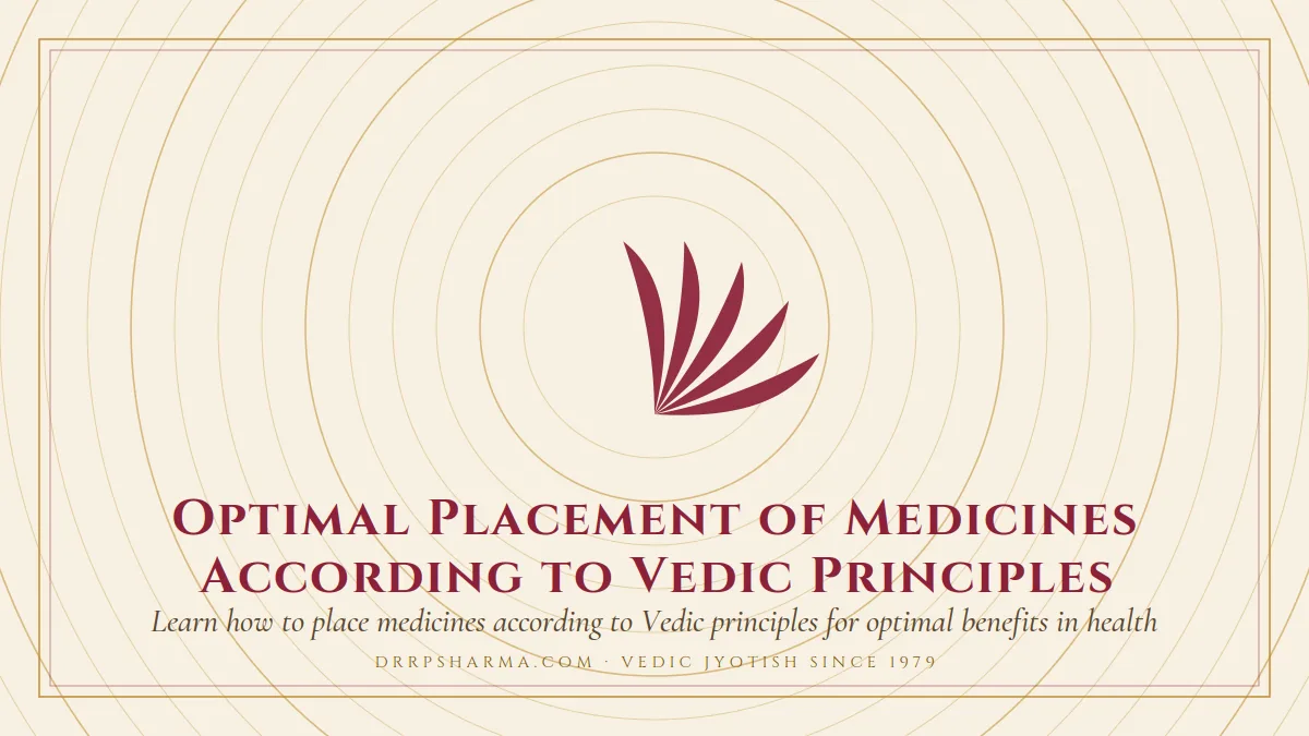 Optimal Placement of Medicines According to Vedic Principles — a lotus motif on a parchment plate