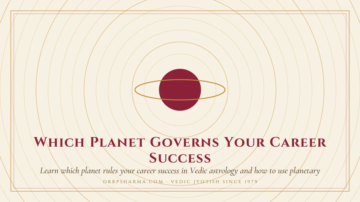 Which Planet Governs Your Career Success — a ringed-planet motif on a parchment plate