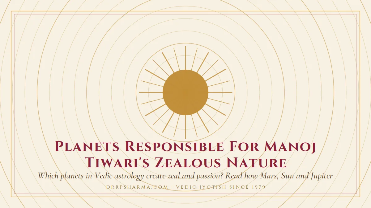 Planets Responsible For Manoj Tiwari's Zealous Nature — a golden sun motif on a parchment plate