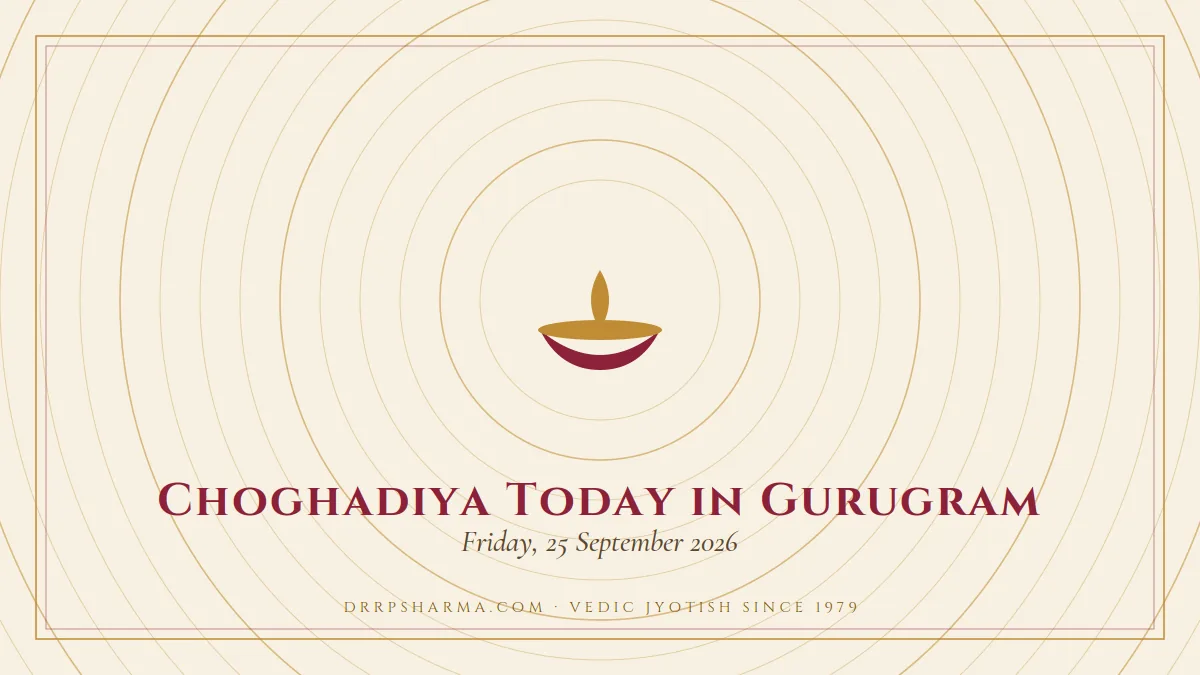Choghadiya Today in Gurugram — a lit diya lamp motif on a parchment plate