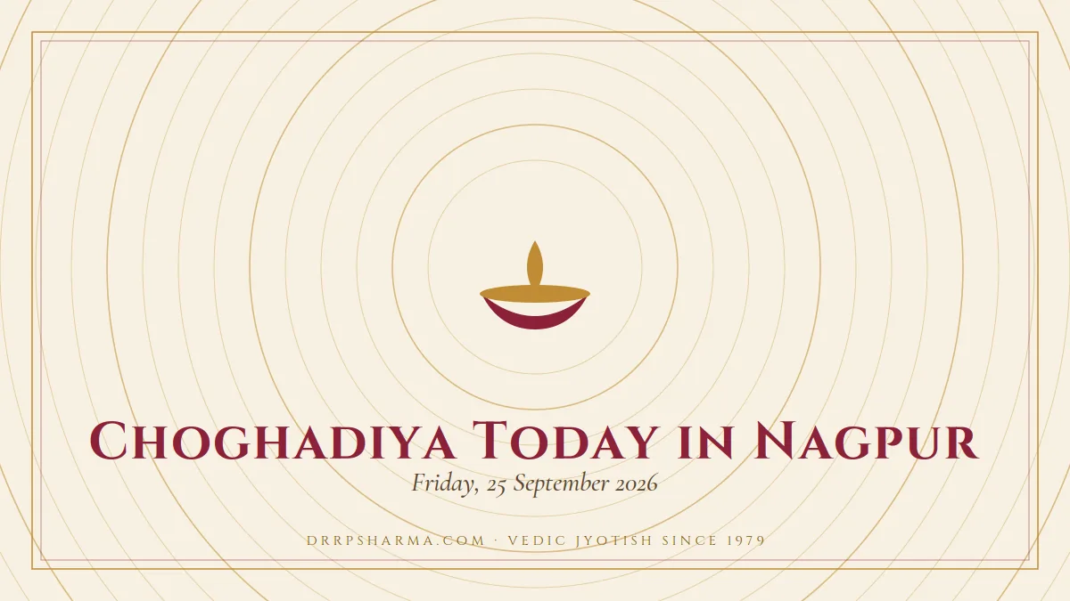 Choghadiya Today in Nagpur — a lit diya lamp motif on a parchment plate