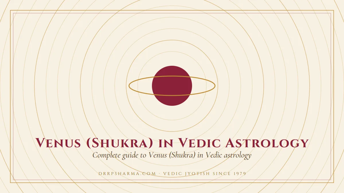 Venus (Shukra) in Vedic Astrology — a ringed-planet motif on a parchment plate