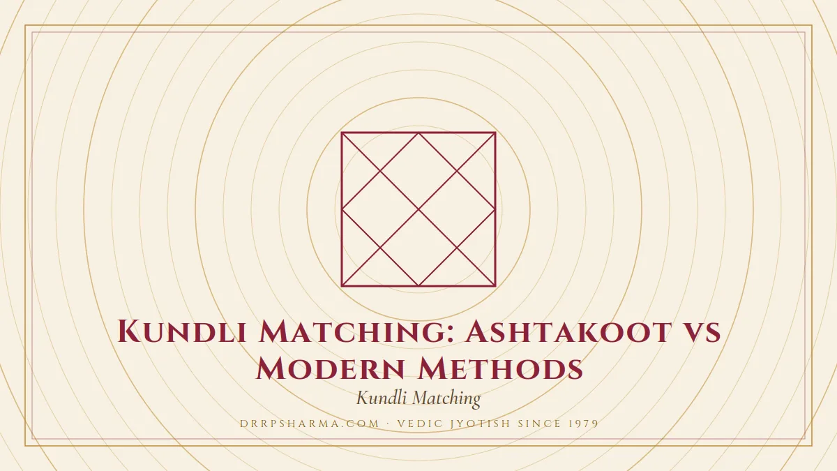 Kundli Matching: Ashtakoot vs Modern Methods — a Vedic birth-chart (kundli) diagram motif on a parchment plate