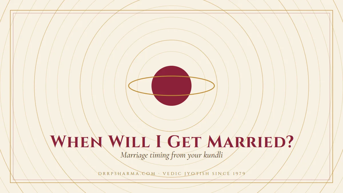 When Will I Get Married? — a ringed-planet motif on a parchment plate